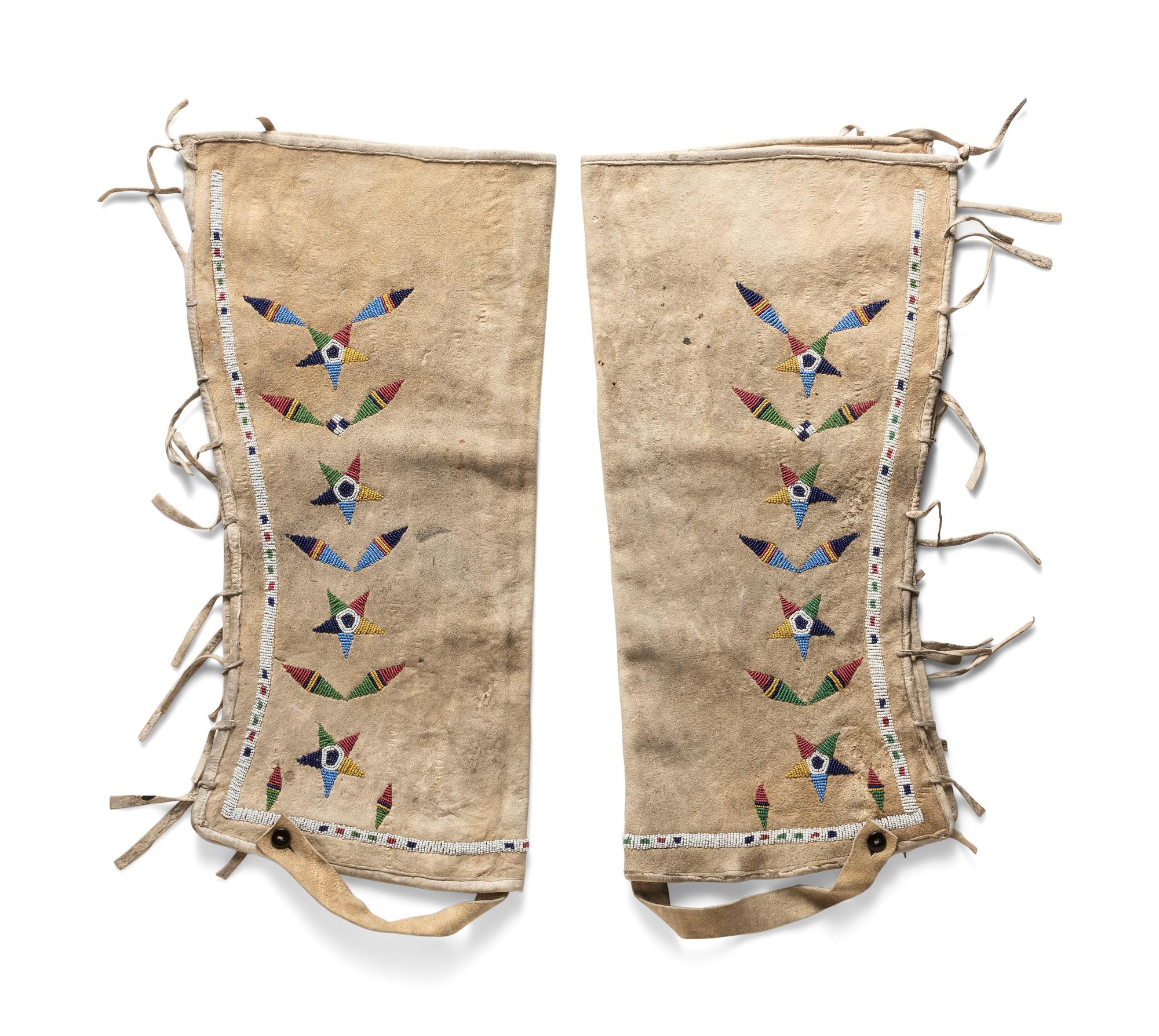 Santee Sioux Beaded Hide Leggings