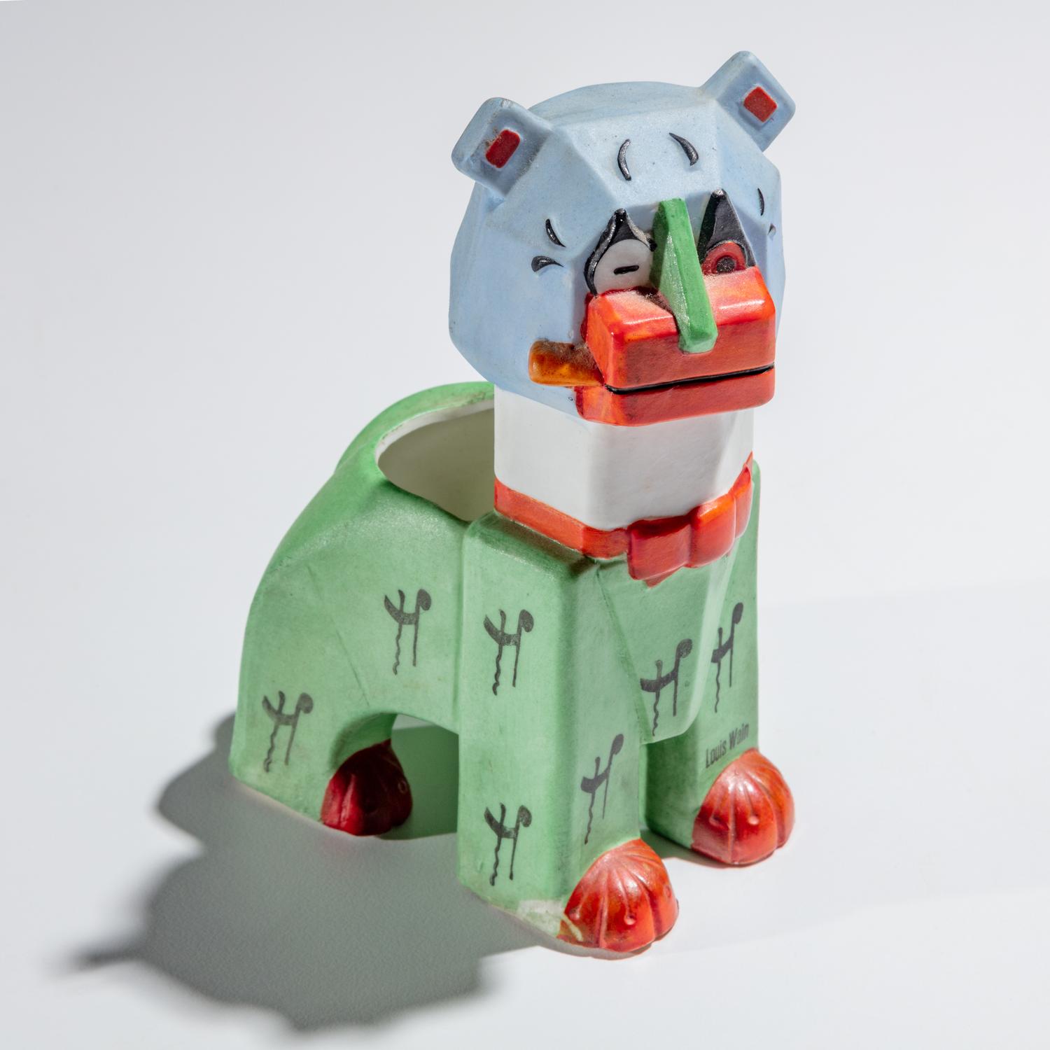 Louis Wain (English, 1860–1939) — The Lucky Haw-Haw Cat Spill Vase