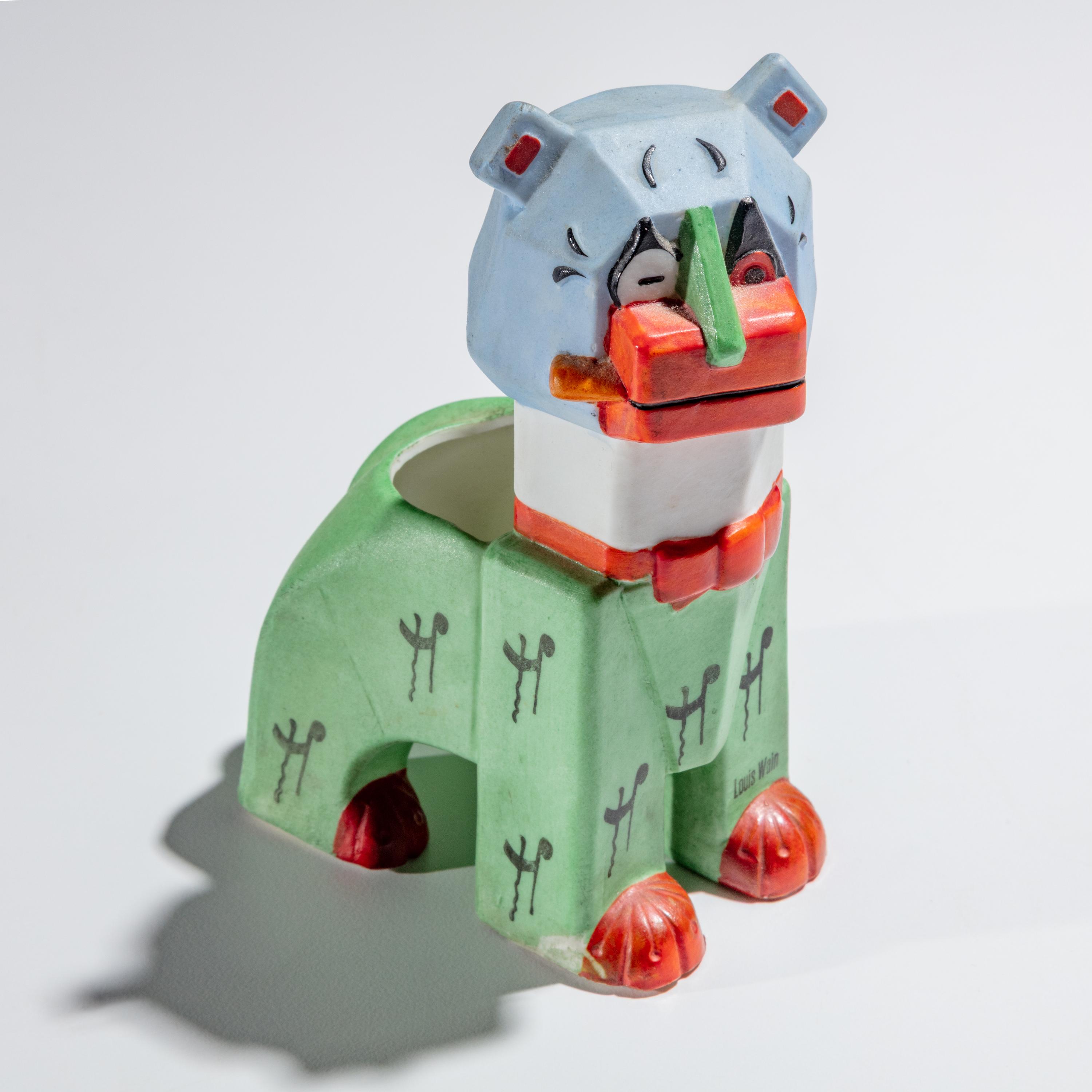 Louis Wain (English, 1860–1939) — The Lucky Haw-Haw Cat Spill Vase
