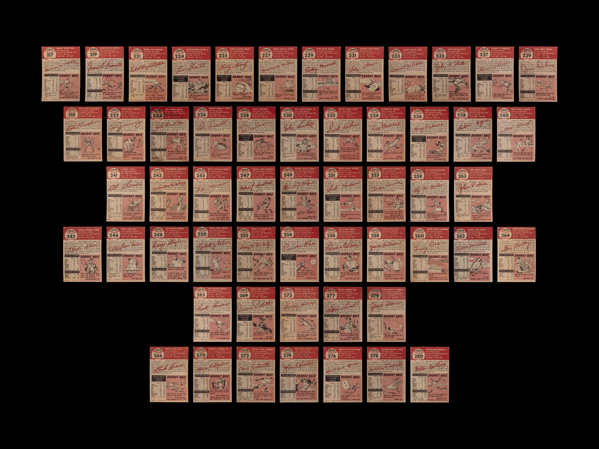 A Near Set of 1953 Topps Baseball Cards (269/274)