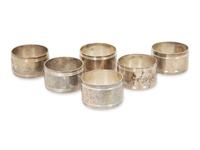 Twenty-two English Silver Napkin Rings by J. A. Campbell, London 1977-2012