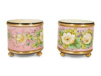 A Pair of French Porcelain Cache Pots — 19TH CENTURY