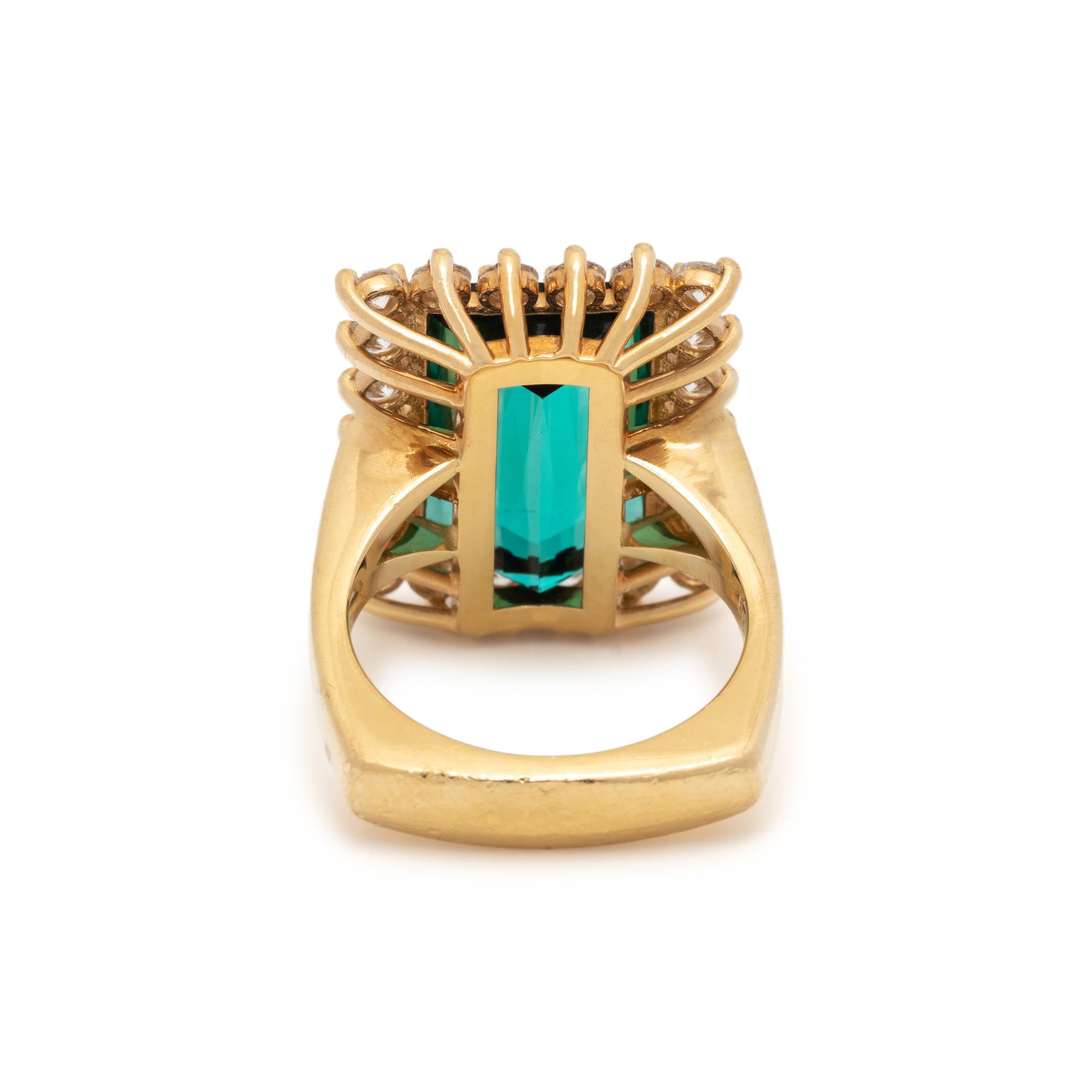 TOURMALINE AND DIAMOND RING