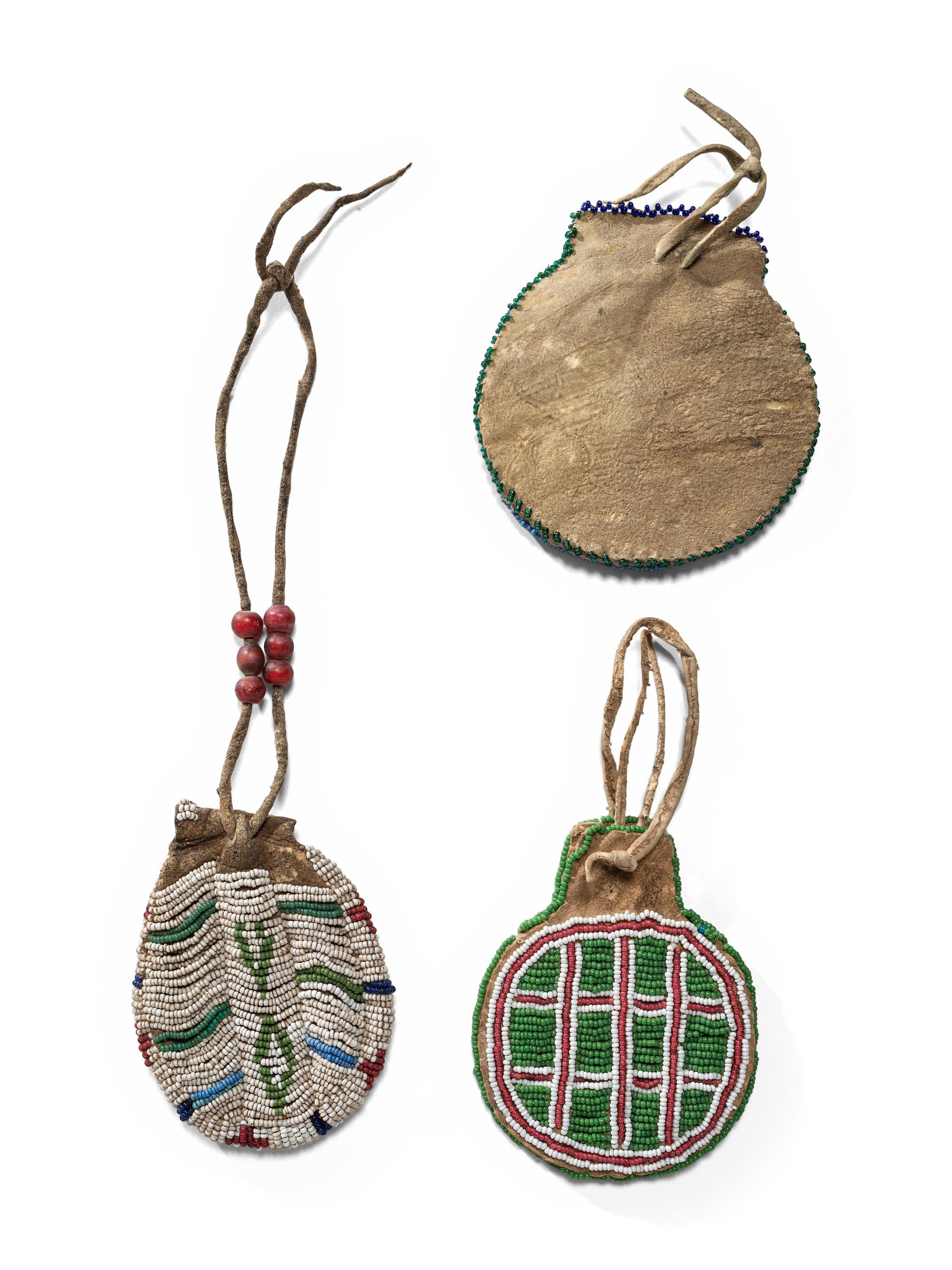 Plains Beaded Hide Pouches