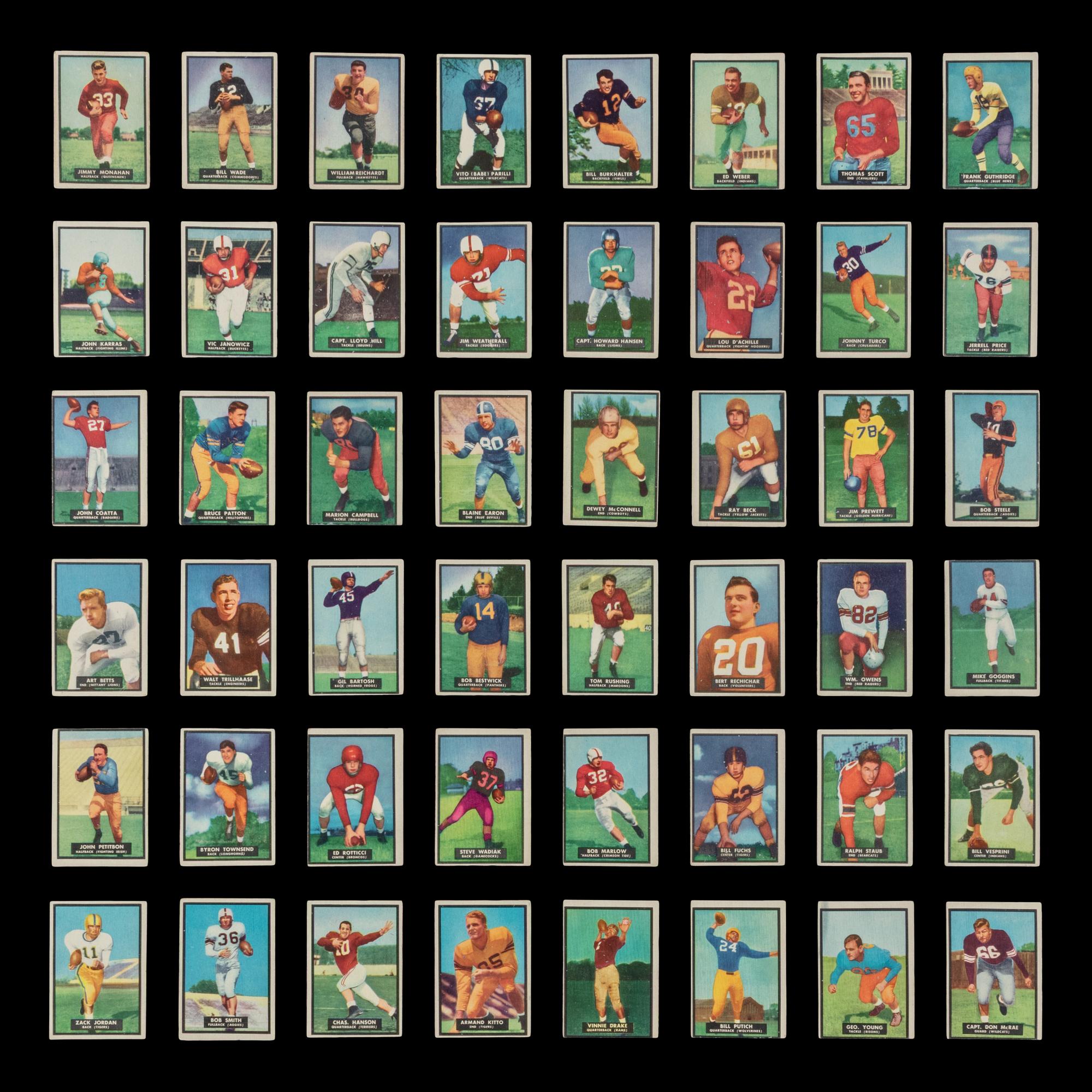 A Near Set of 1951 Topps Magic Football Cards (74/75)