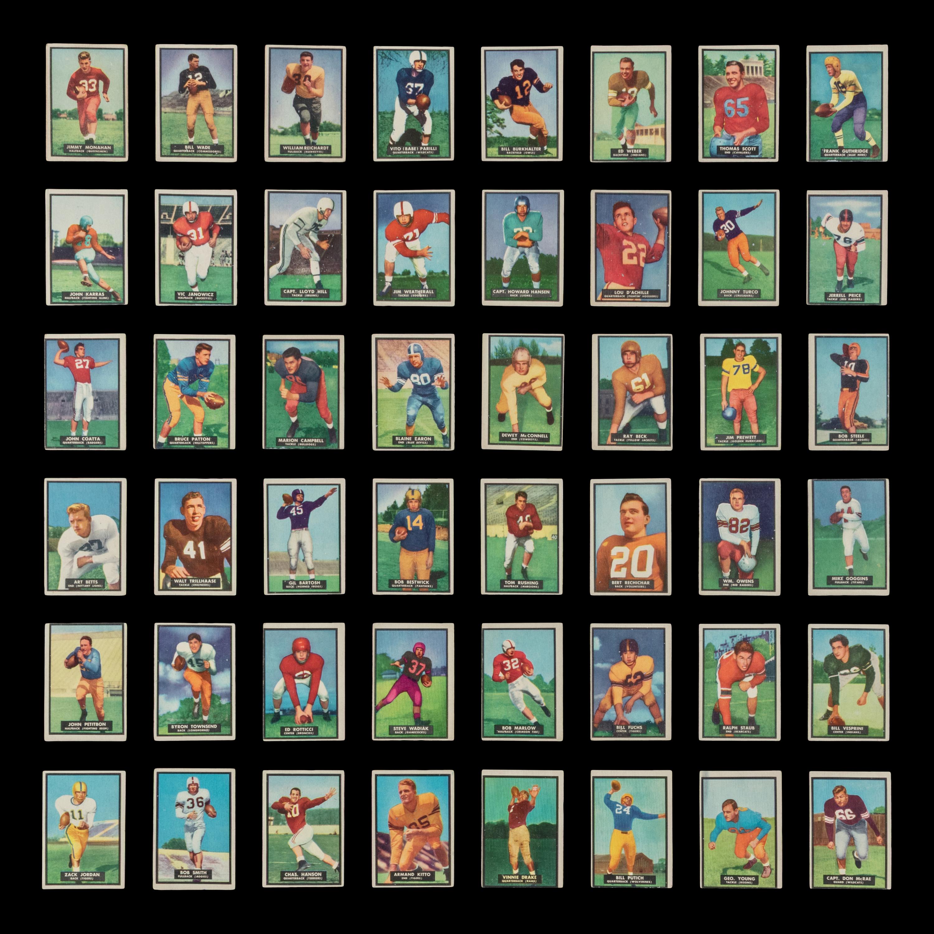 A Near Set of 1951 Topps Magic Football Cards (74/75)