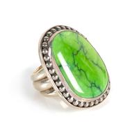 Southwestern Silver and Green Stone Ring