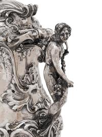An Italian Art Nouveau Figural Water Pitcher with Tray
