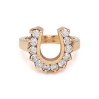 YELLOW GOLD AND DIAMOND HORSESHOE RING