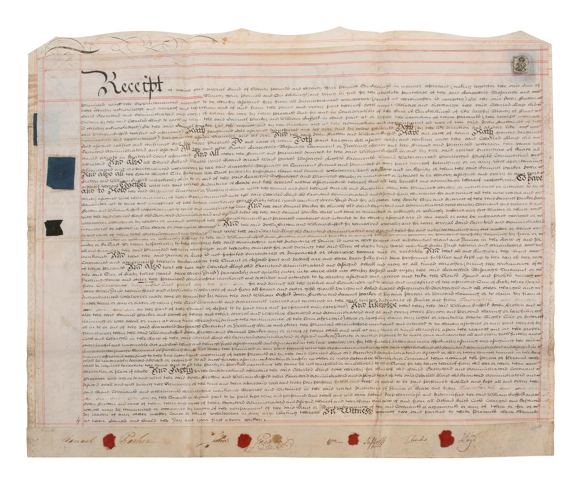 [INDENTURES]. A group of documents, comprising: