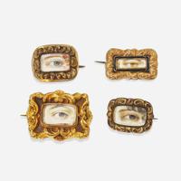 Four Georgian "Lover's Eye" brooches early 19th century