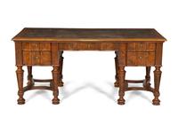 A William and Mary Style Burl Walnut Veneer Writing Desk