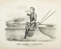 [POLITICS] -- [CIVIL WAR]. CURRIER & IVES, publishers. The Gunboat Candidate . Anti-George McClellan 1864 campaign political cartoon.