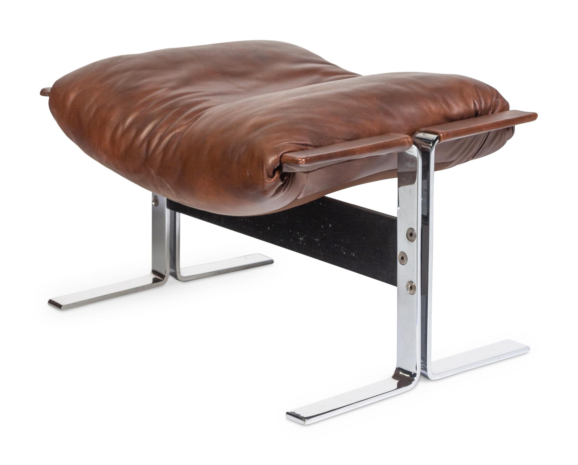 Pair of Lounge Chairs with Ottoman