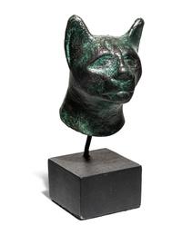 An Egyptian Bronze Cat Head