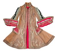 A Lyric Opera Taupe Velvet and Pink Satin Coat,