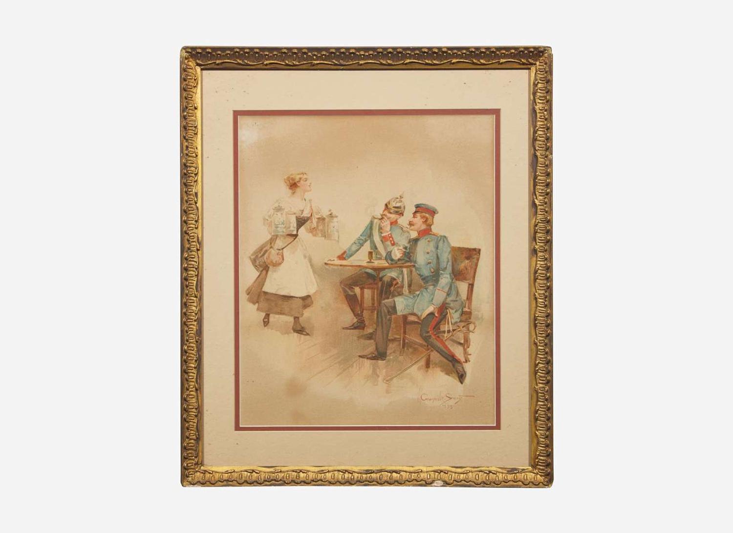 Walter Granville-Smith (American, 1870–1938) - A Soldier and his Sweetie ; together with Serving the Soldiers (A Pair)