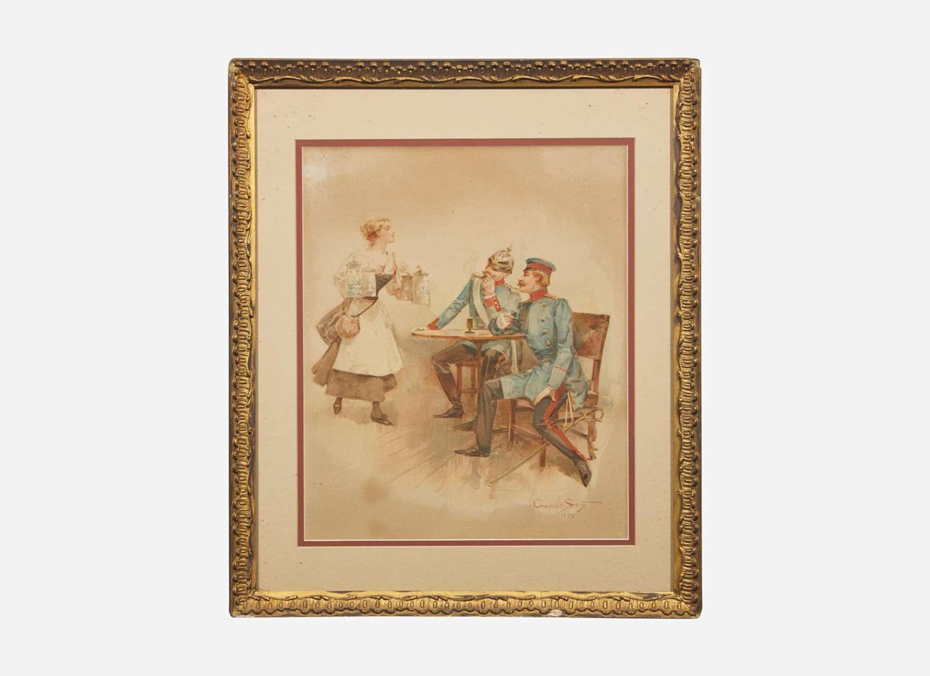 Walter Granville-Smith (American, 1870–1938) - A Soldier and his Sweetie ; together with Serving the Soldiers (A Pair)