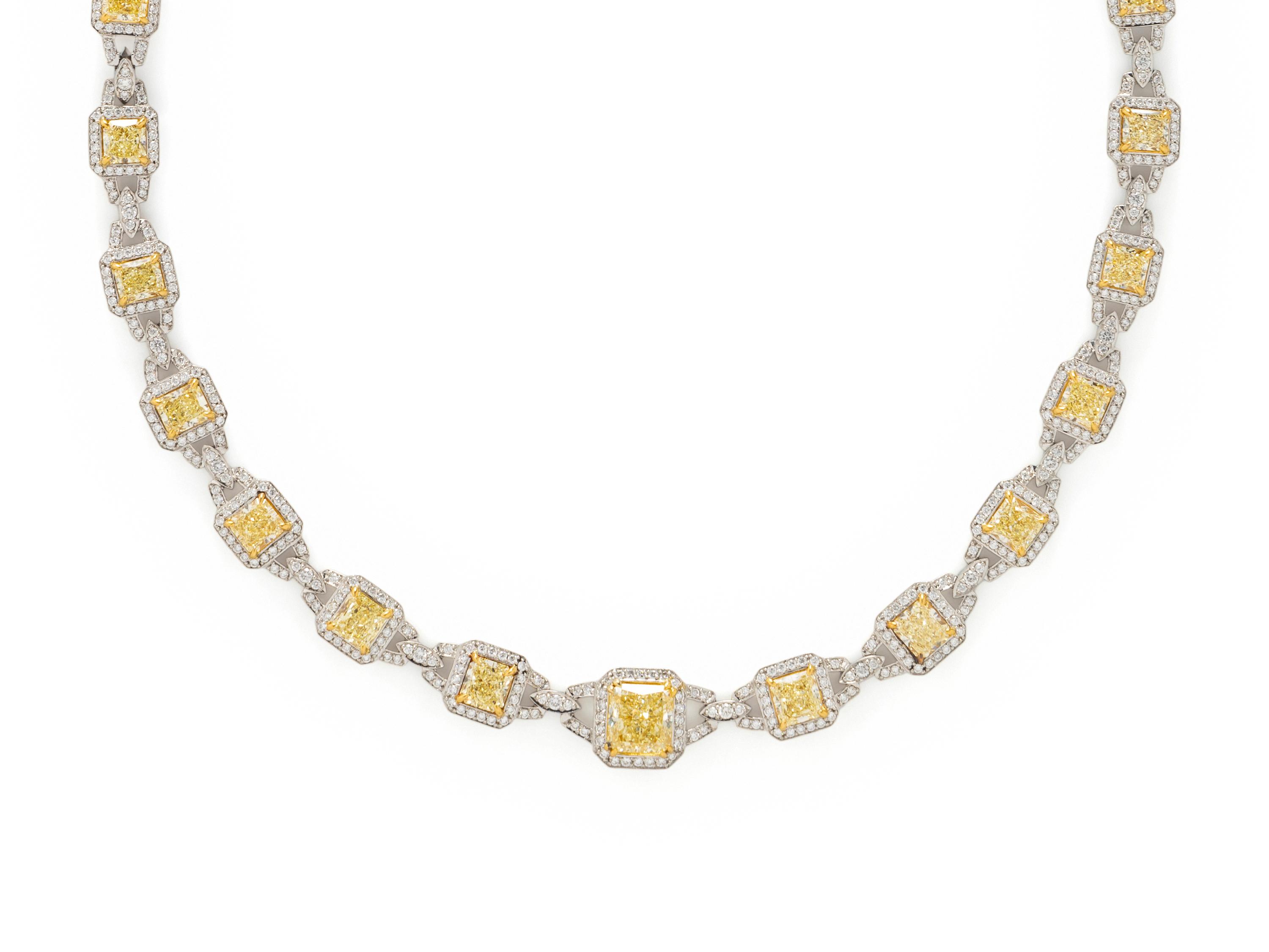 FANCY YELLOW DIAMOND, COLORED DIAMOND, AND DIAMOND NECKLACE