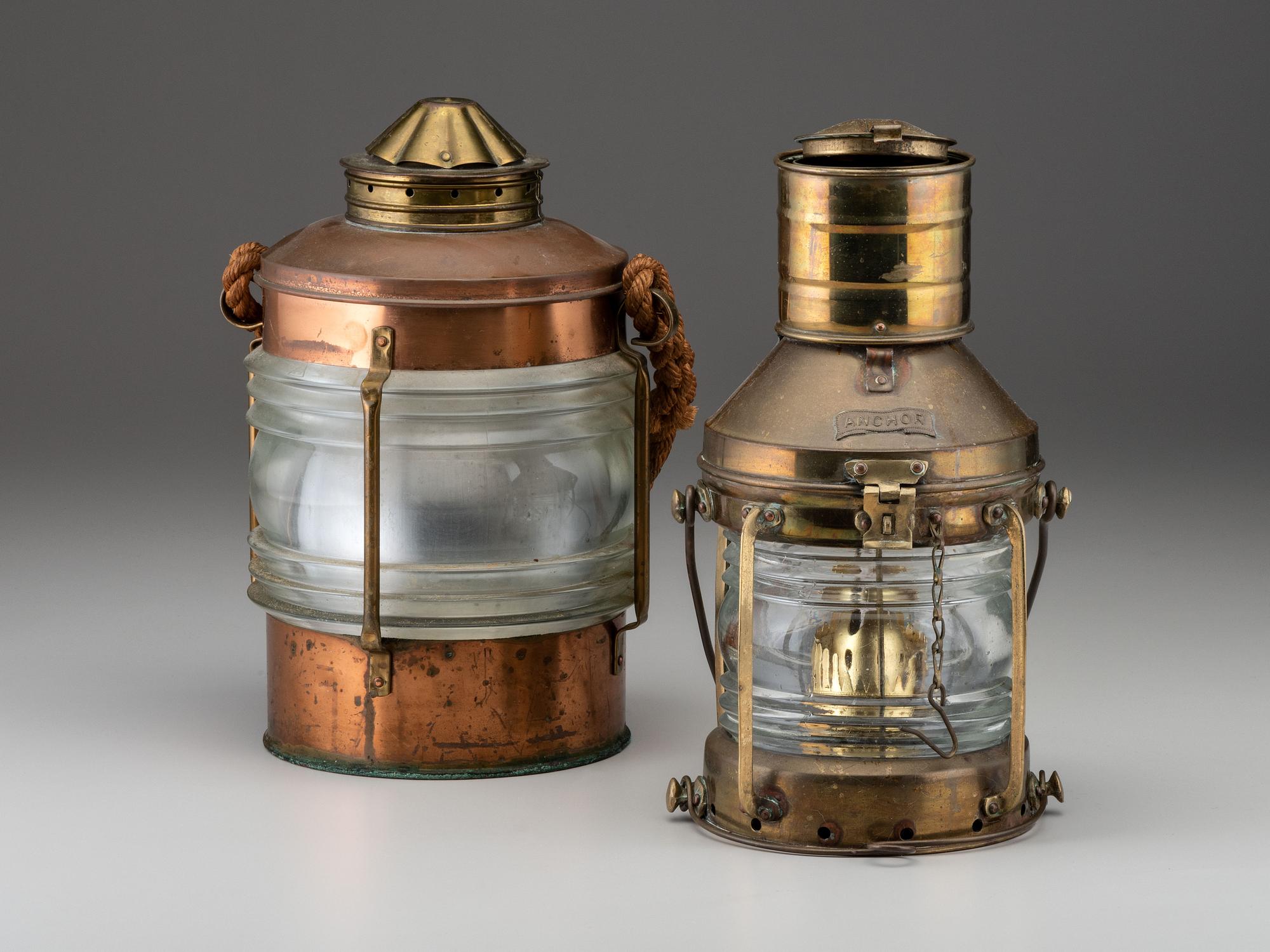 Two Brass and Copper Ship's Lanterns