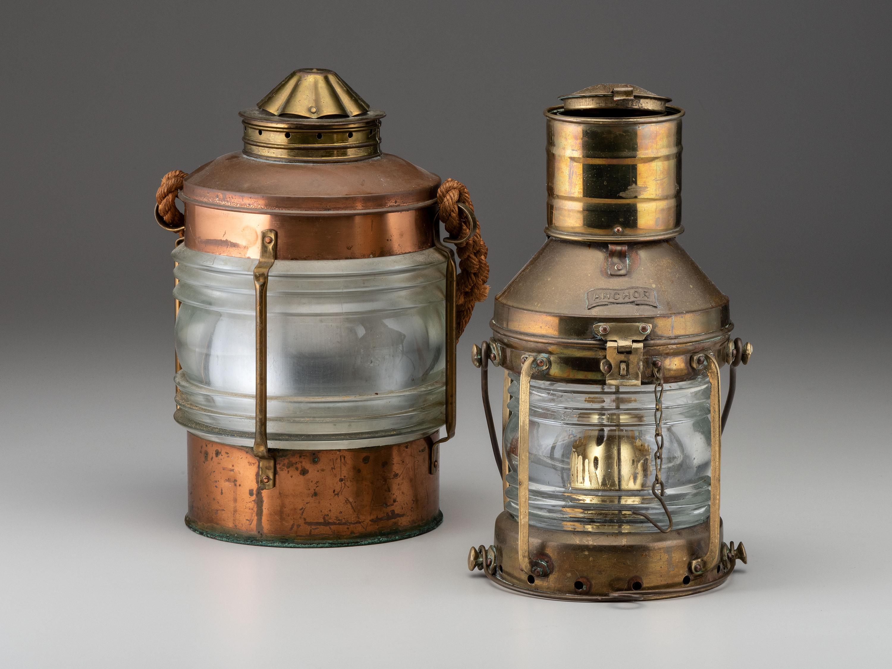 Two Brass and Copper Ship's Lanterns