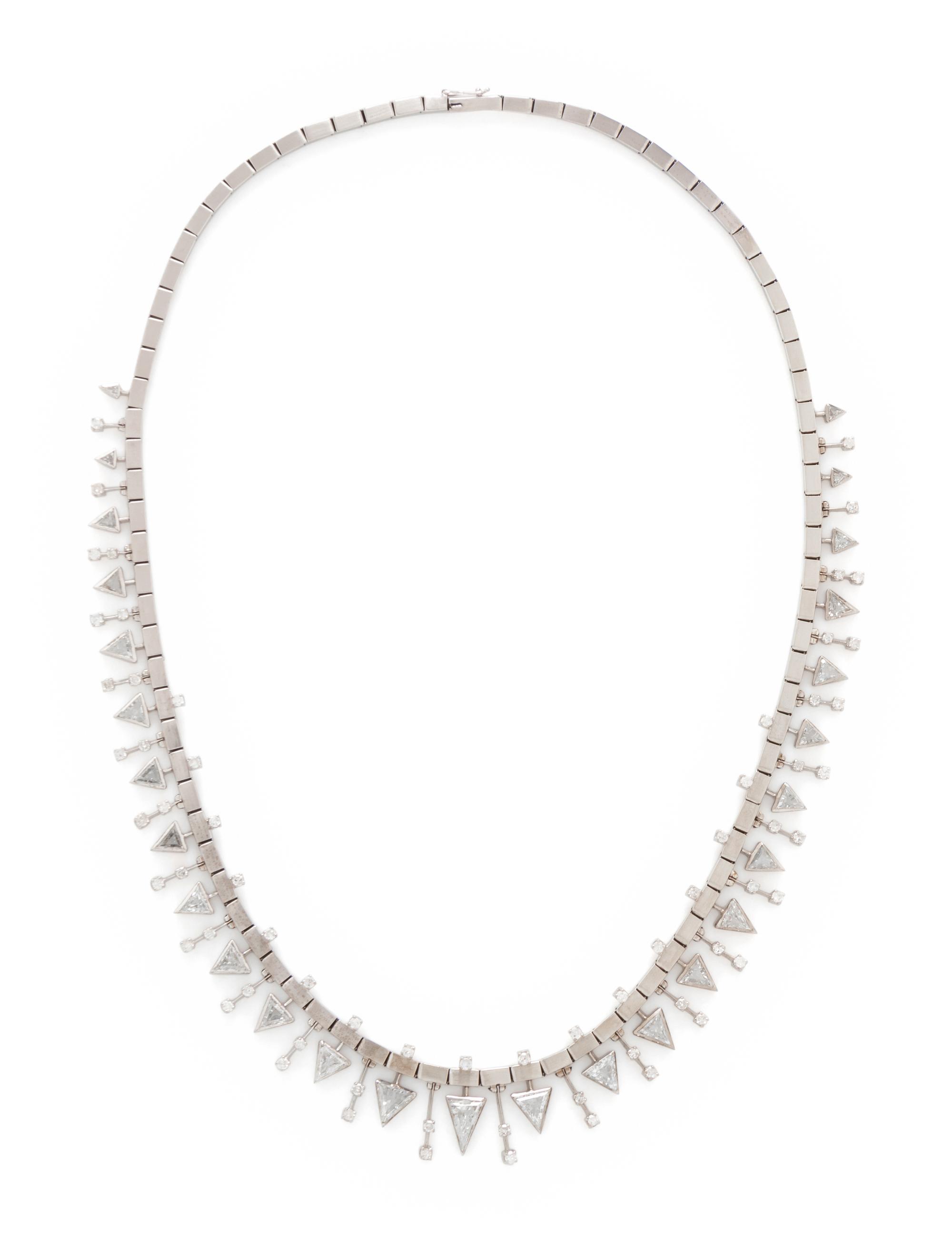 WHITE GOLD AND DIAMOND GEOMETRIC NECKLACE