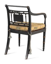 A Pair of Regency Style Open Armchairs
