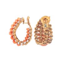 M. Gérard, Coral, Diamond, and Yellow Gold Demi Parure