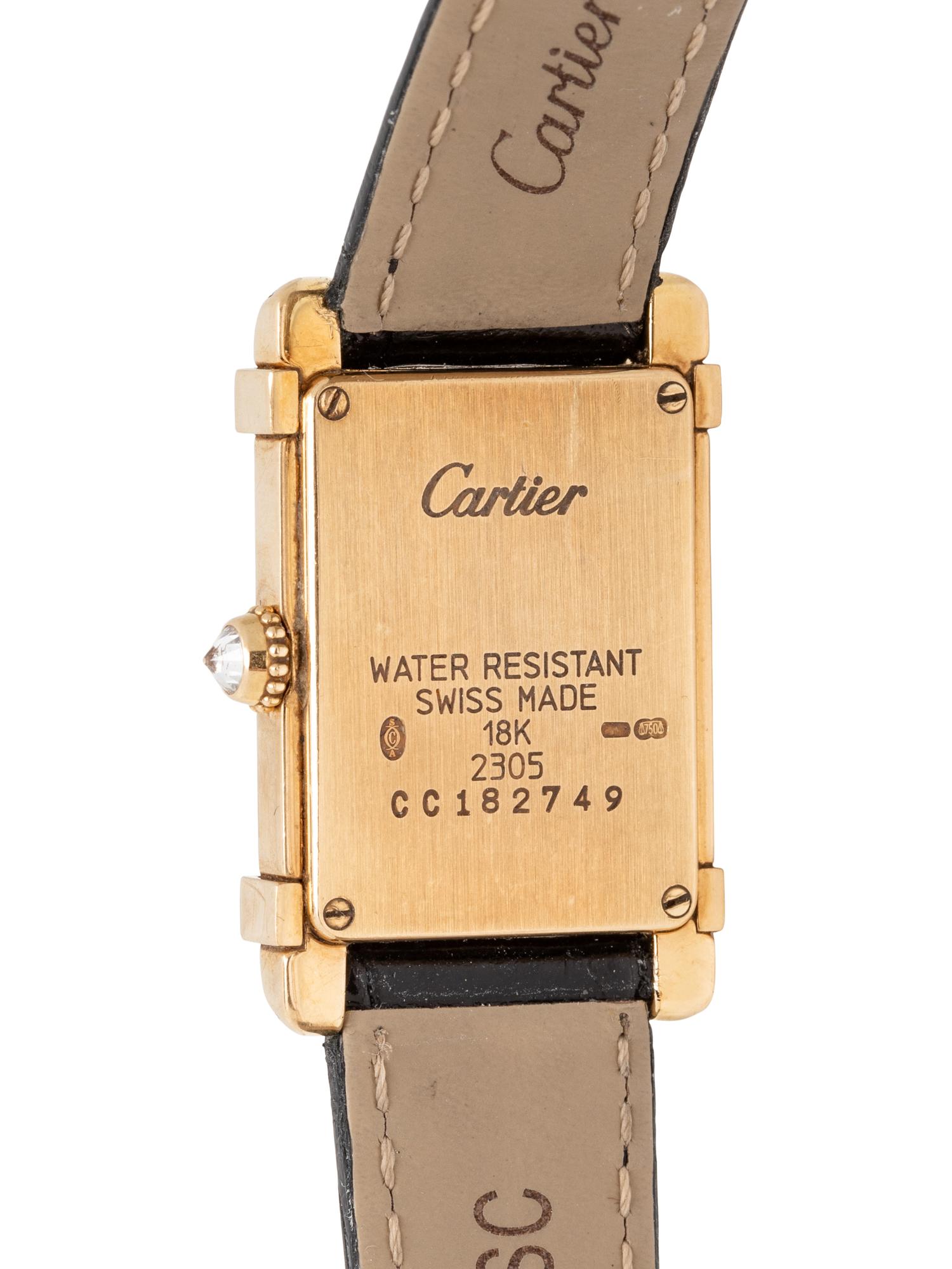 CARTIER, REF. 2305 YELLOW GOLD AND DIAMOND 'TANK CHINOISE' WATCH