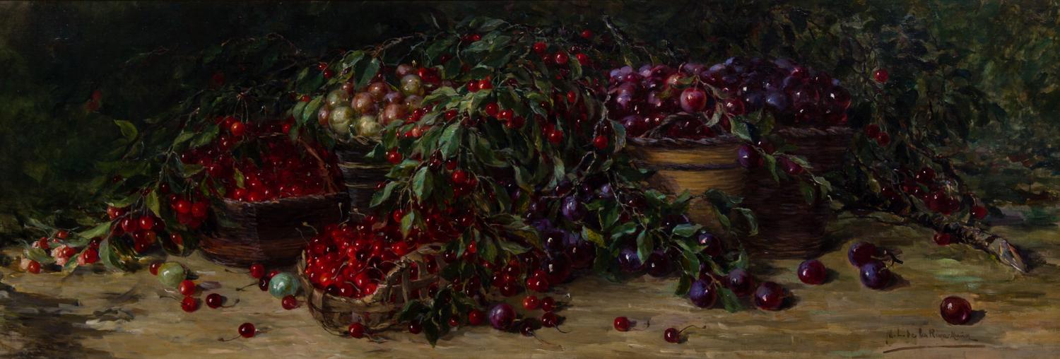 Maria Luisa de LaRiva y Callol de Muñoz, (Spanish, 1859-1926), Still Life with Cherries