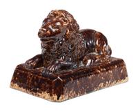 An Ohio Yellowware Lion