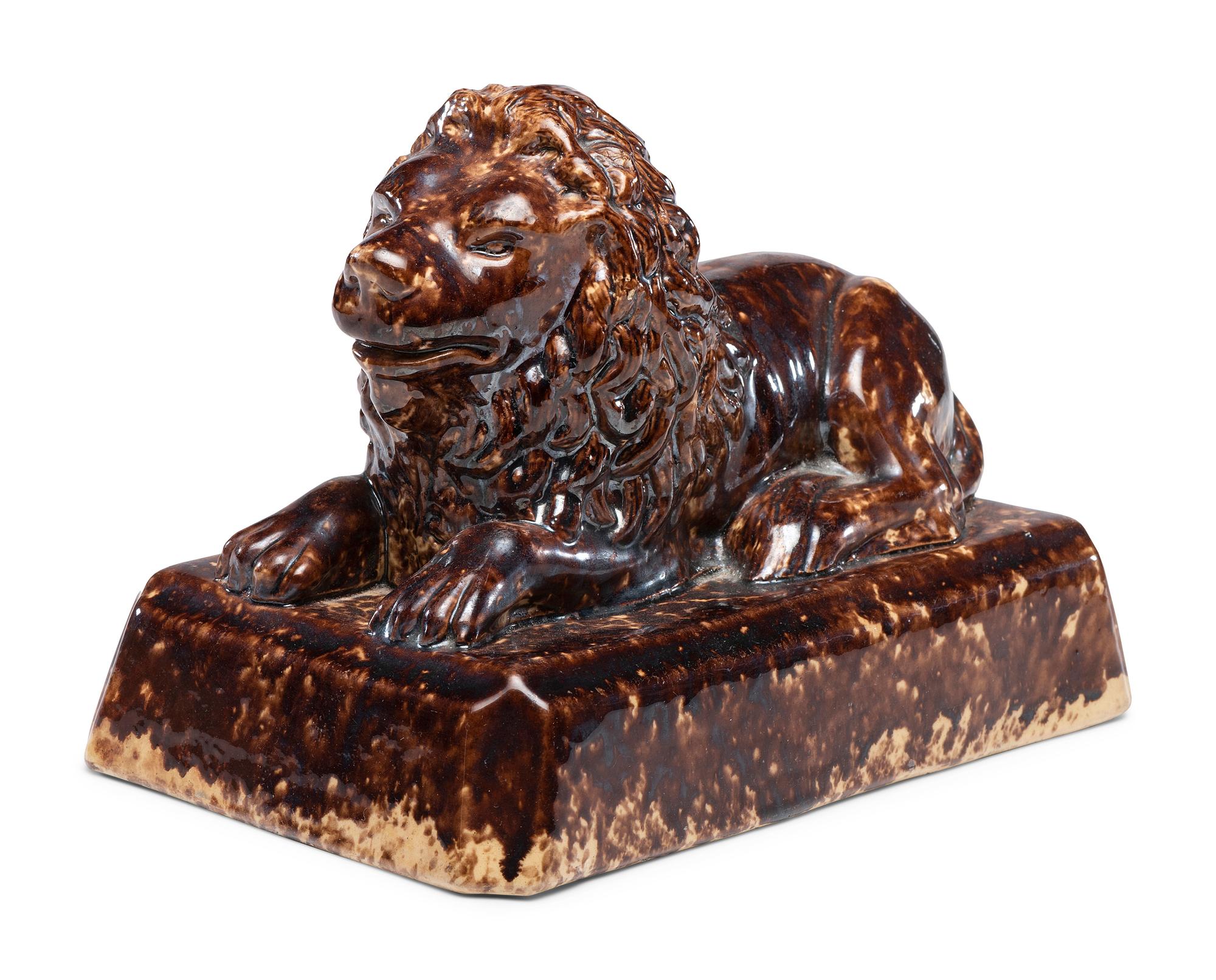 An Ohio Yellowware Lion
