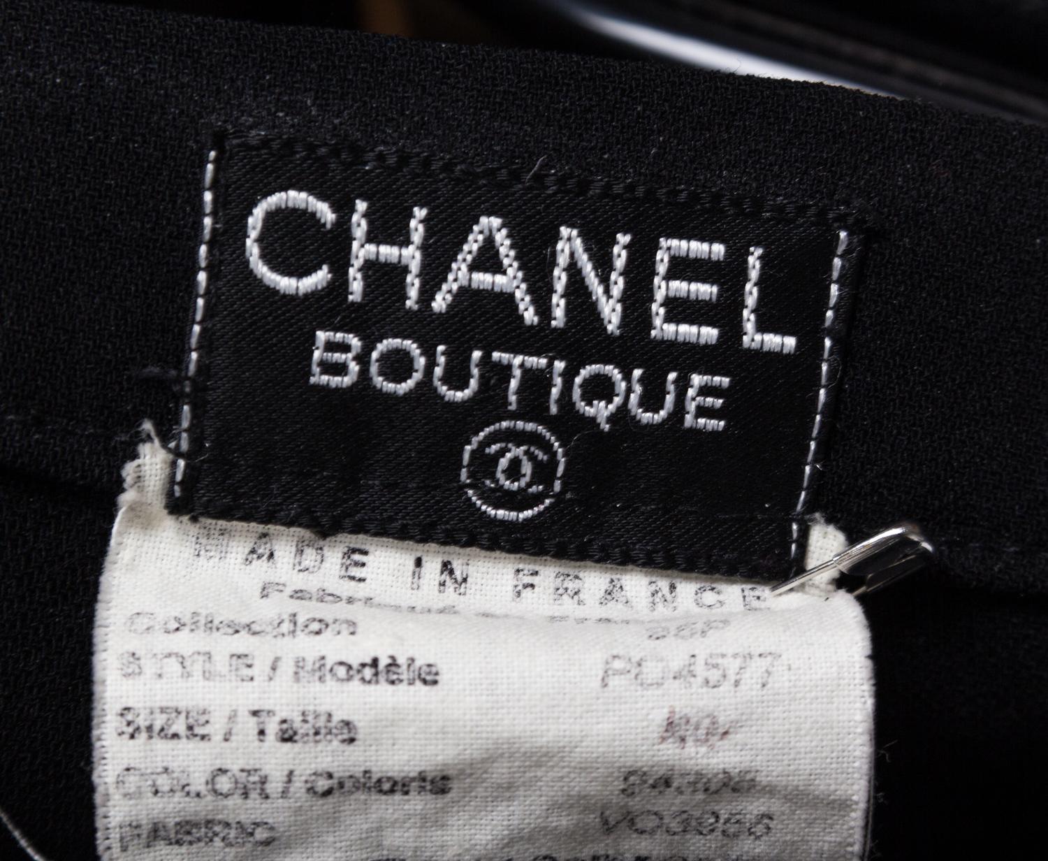 A Chanel Black Wool Car Wash Skirt, Size 40.