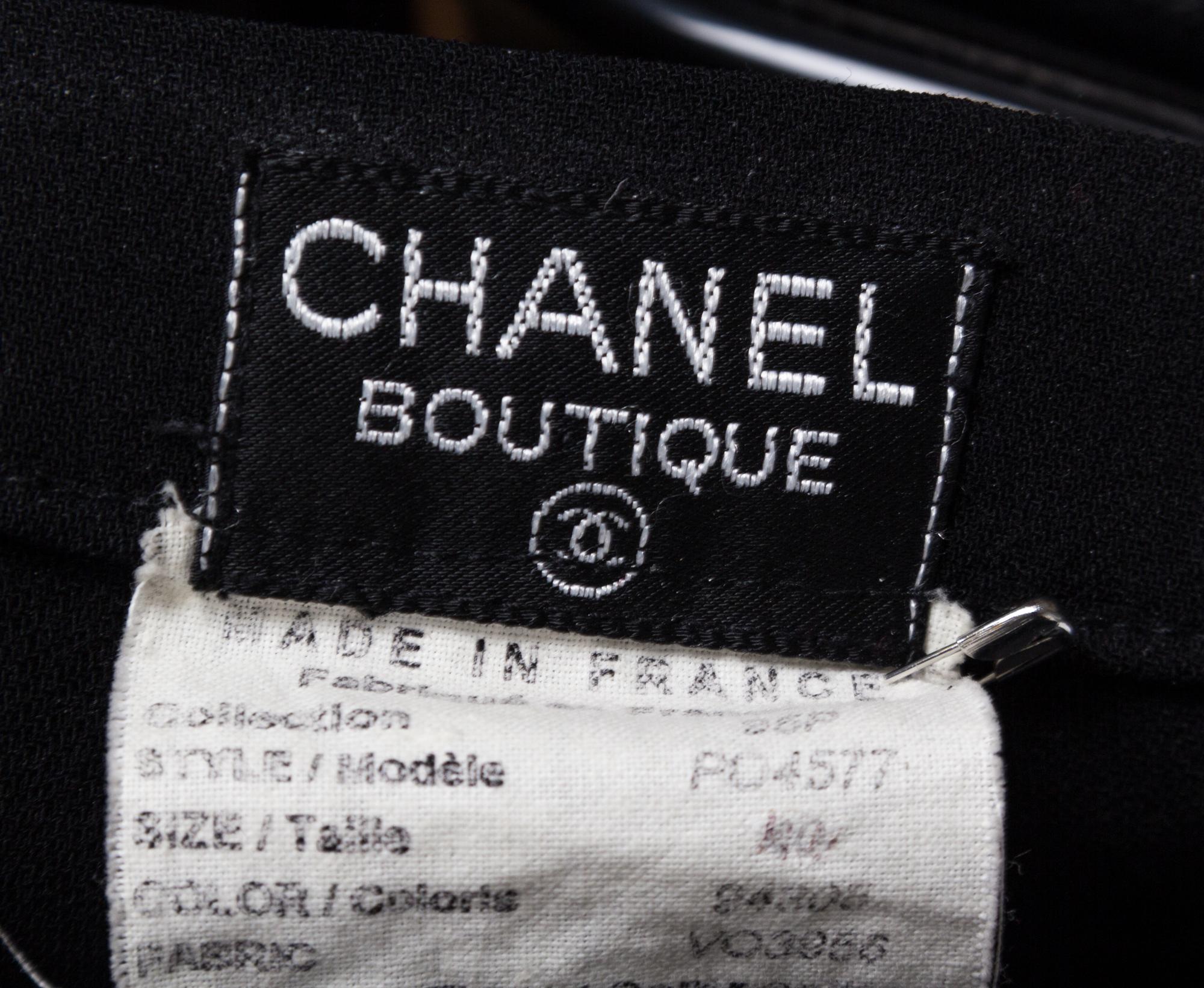 A Chanel Black Wool Car Wash Skirt, Size 40.