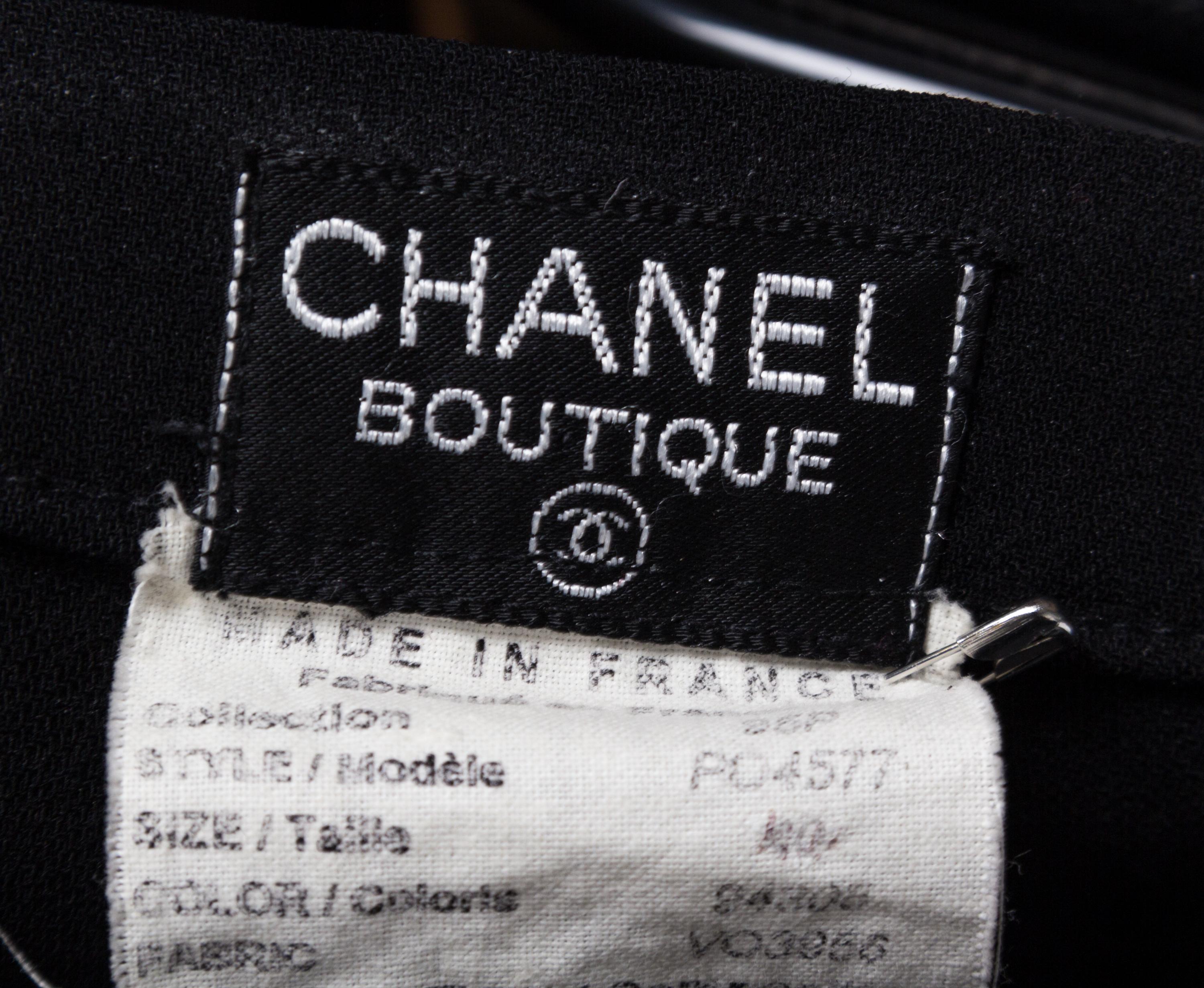 A Chanel Black Wool Car Wash Skirt, Size 40.