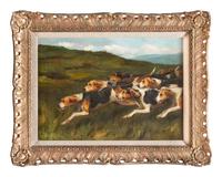 Alfred Duke (British, 1863-1905) Beagles on Scent oil on canvas