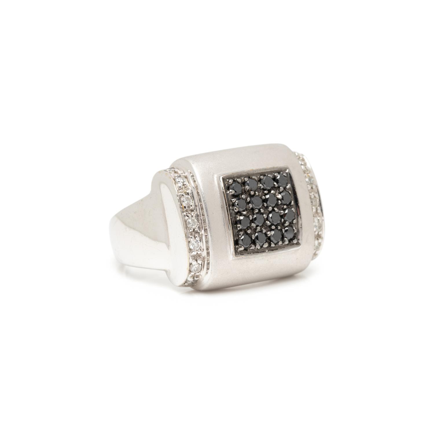 BLACK DIAMOND AND DIAMOND RING