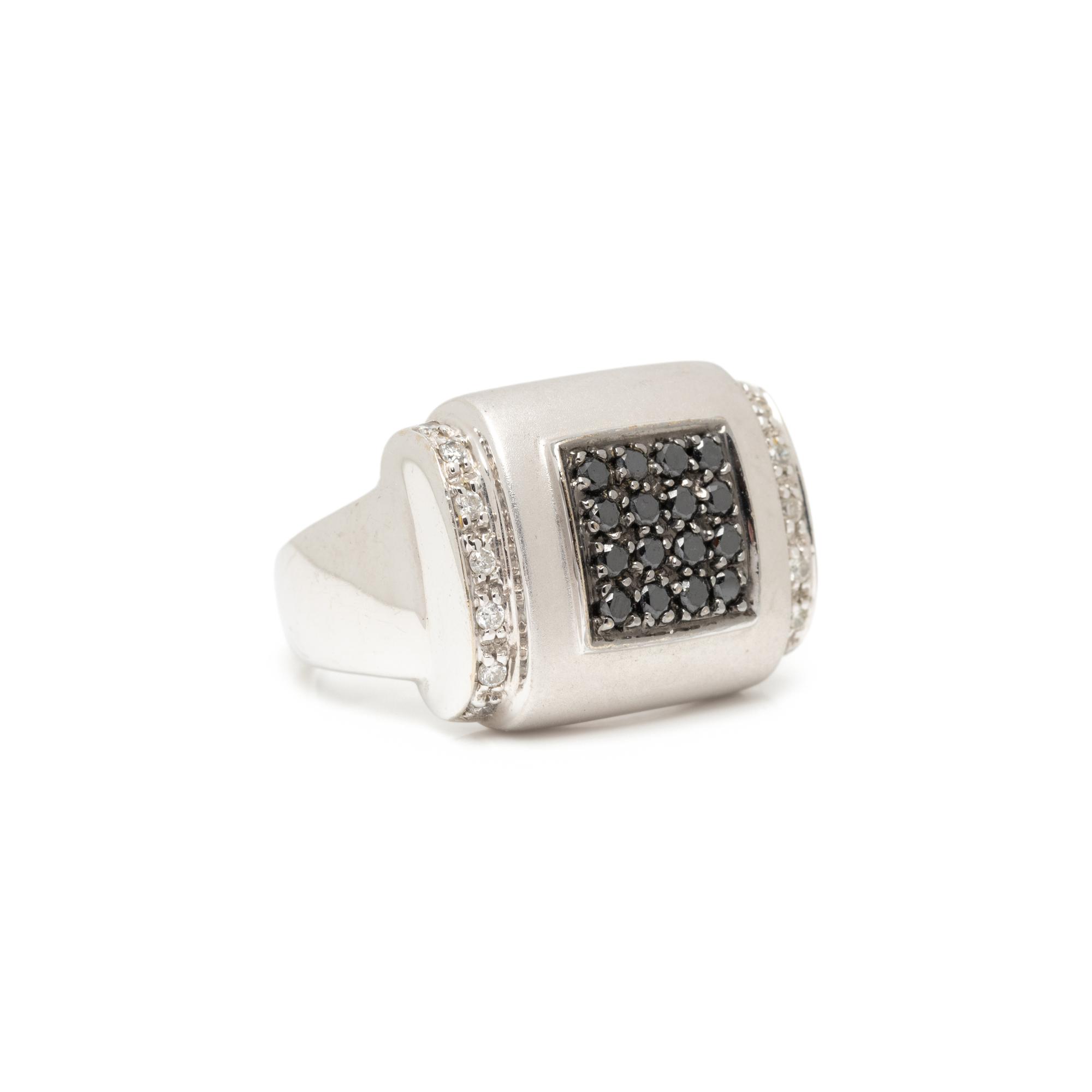 BLACK DIAMOND AND DIAMOND RING