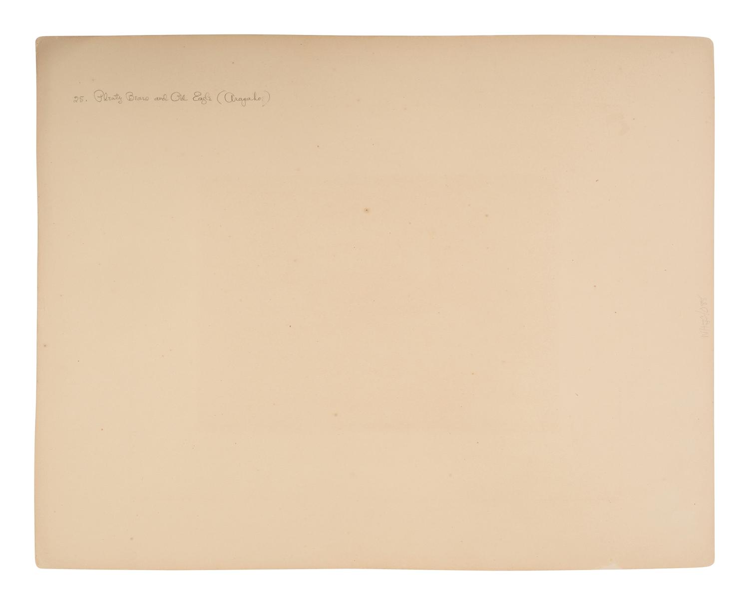 JACKSON, William Henry (1843-1942)]. Albumen photograph of Plenty Bears and Old Eagle, Arapaho. Washington, DC, before 1877.
