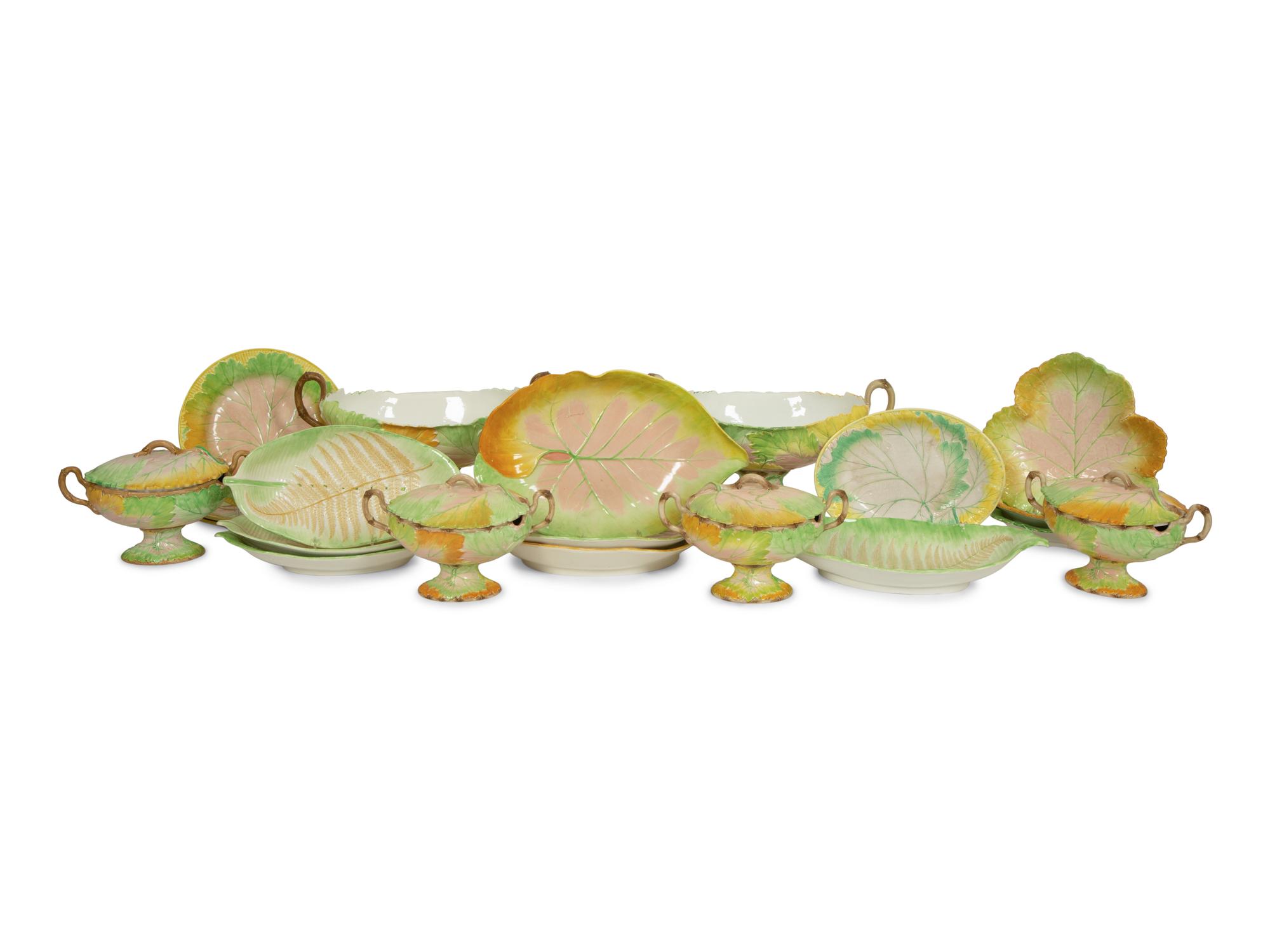 A Wedgwood Pearlware 'Leafage' Dessert Service