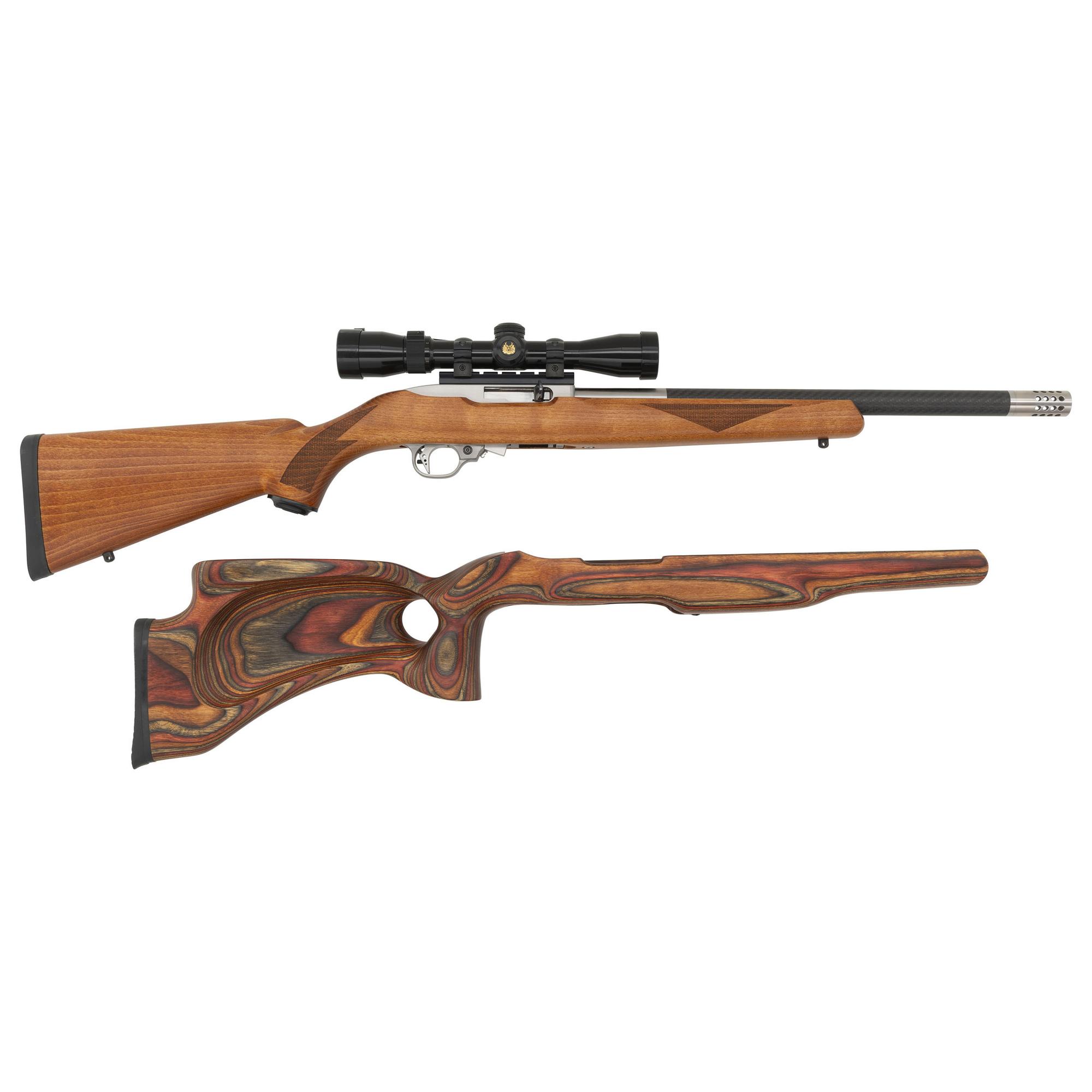 *Ruger Volquartsen Barreled 10-22 Rifle with Nikon Scope and Spare Thumbhole Stock