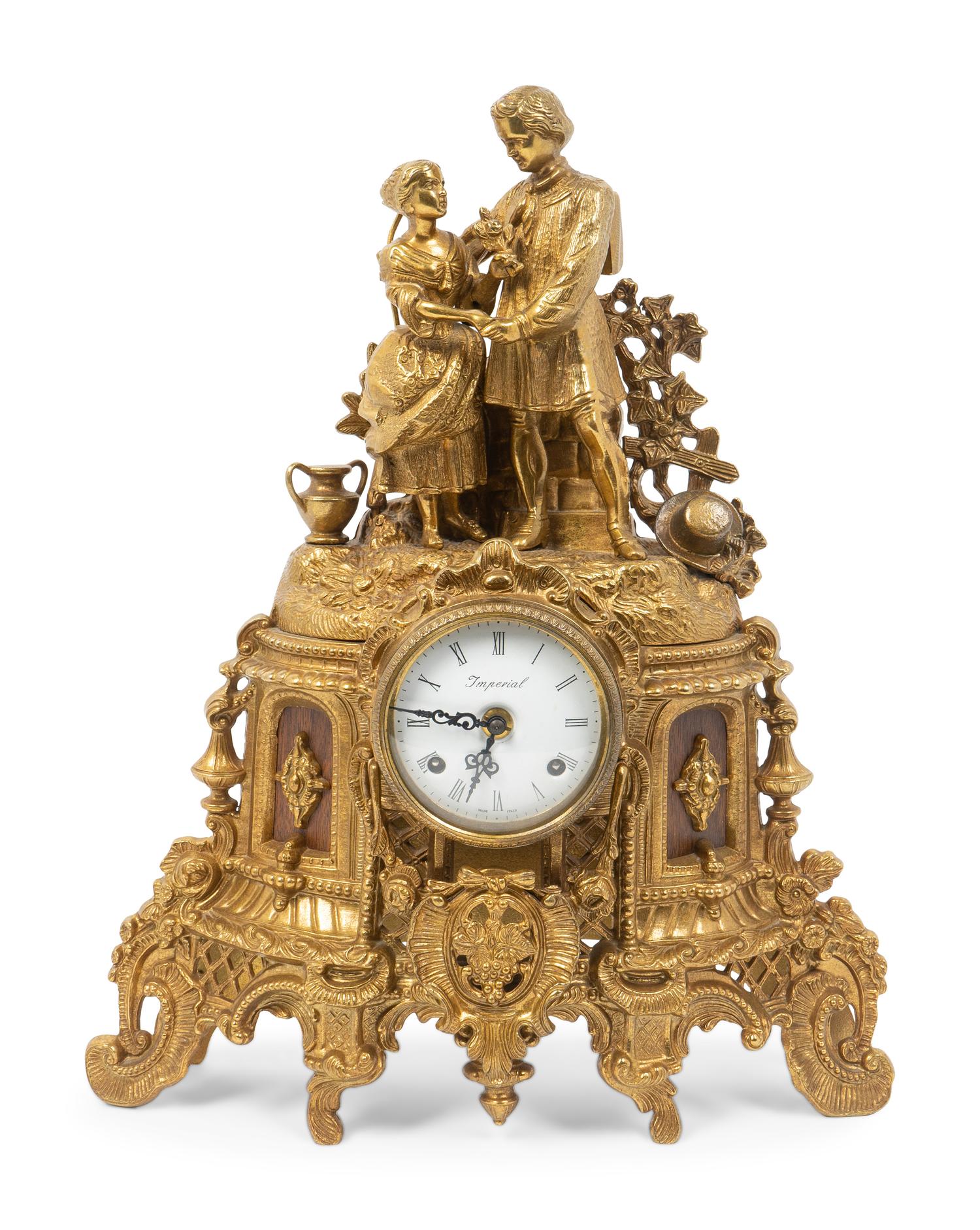 A Louis Philippe Gilt-Metal Figural Mantel Clock — MID-19TH CENTURY