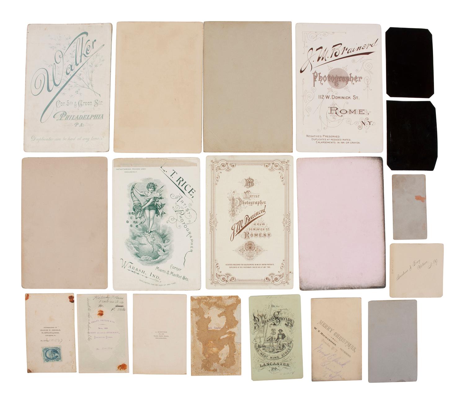 [EARLY PHOTOGRAPHY]. A group of 175+ cabinet card, CDV, and tintype portraits housed among 8 albums.