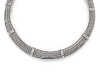 WHITE GOLD MULTI STRAND COLLAR NECKLACE