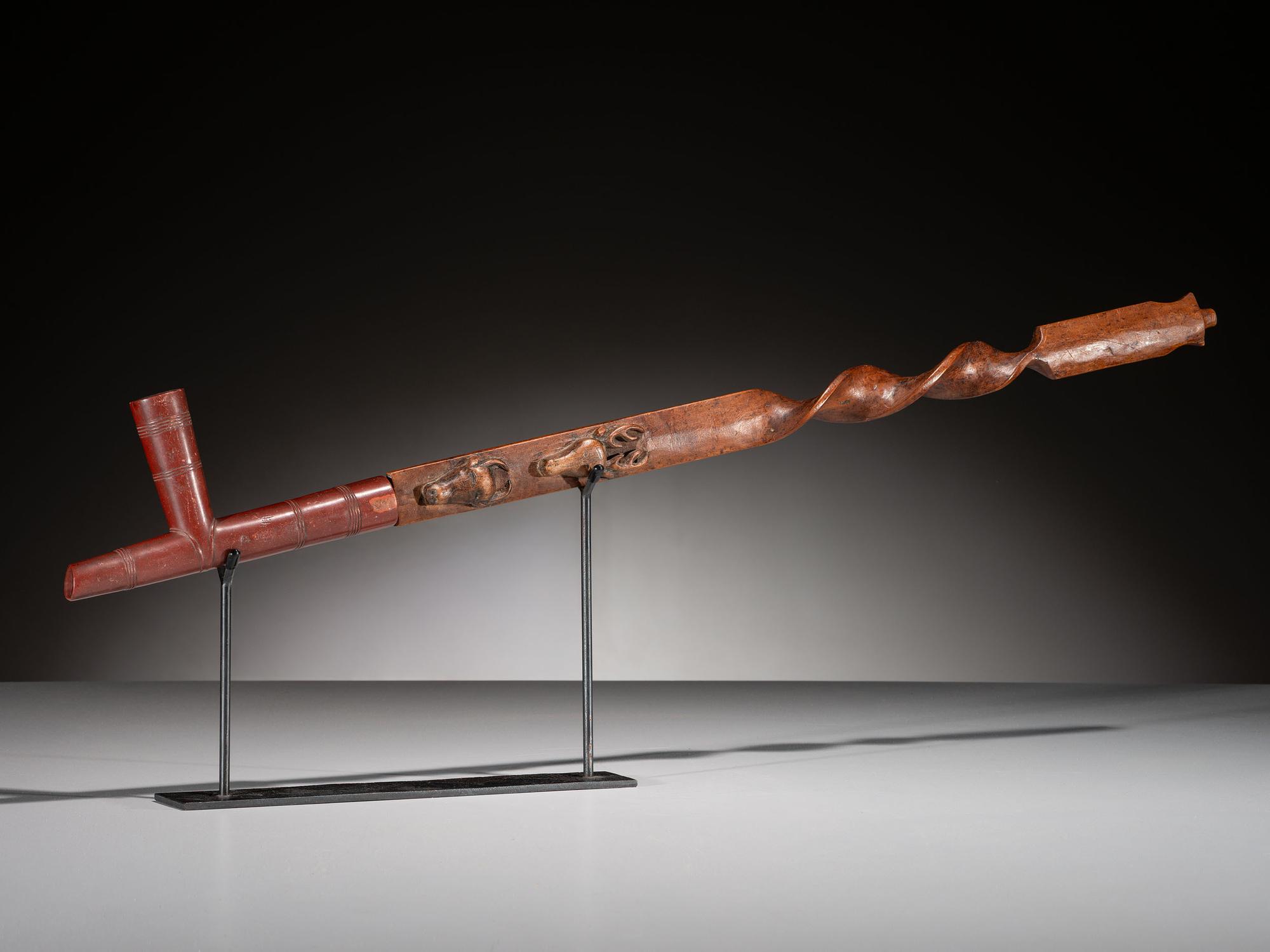 Standing Rock Twisted Pipe Stem with Catlinite Bowl