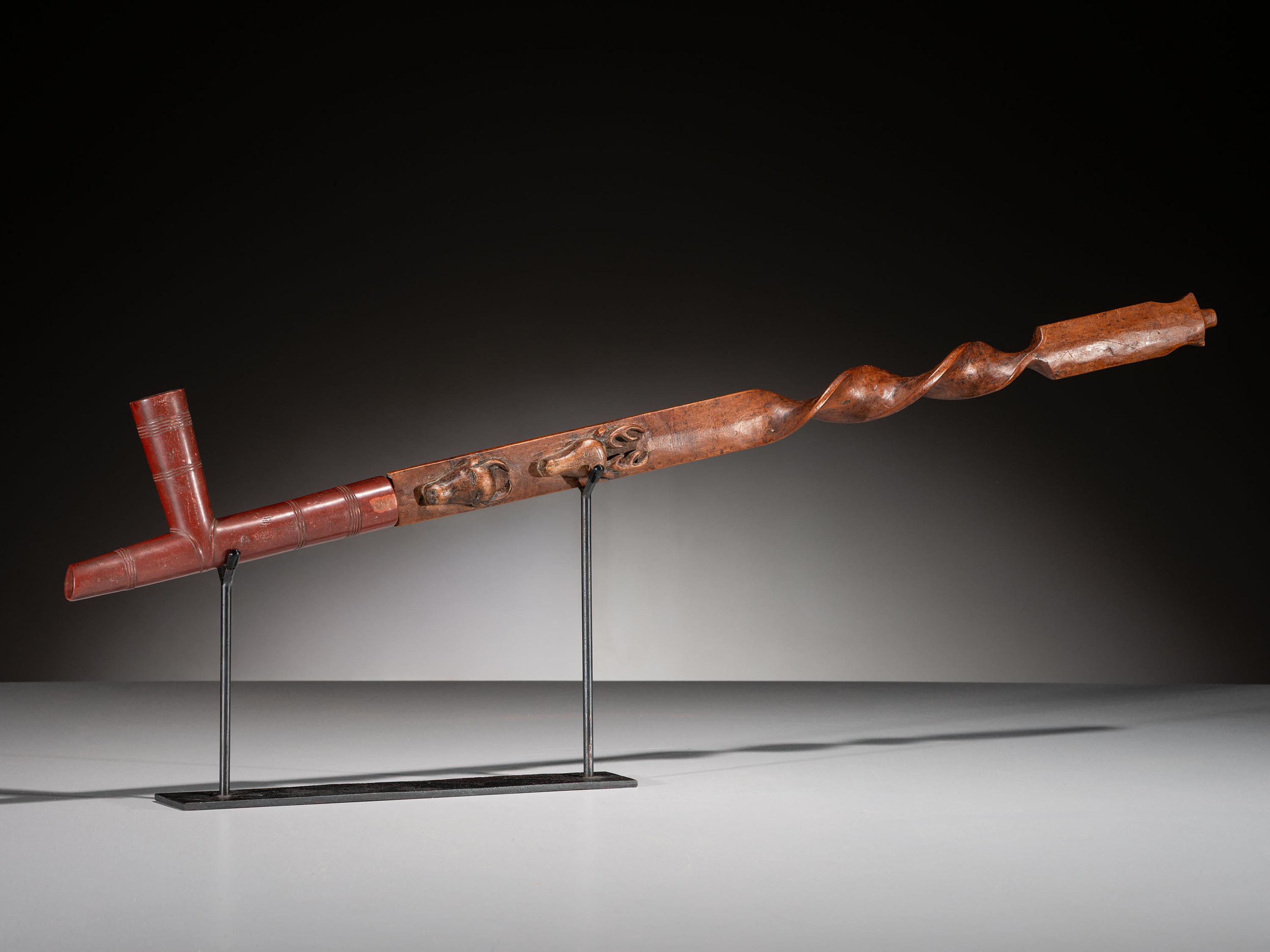 Standing Rock Twisted Pipe Stem with Catlinite Bowl