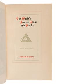 [BINDINGS.] COOK, Joel (1842-1910). The World's Famous Places and Peoples: England. New York and London: Merrill & Baker, [1900].