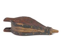 A Folk Art Carved and Painted Pine Peace and Plenty Bellows Model