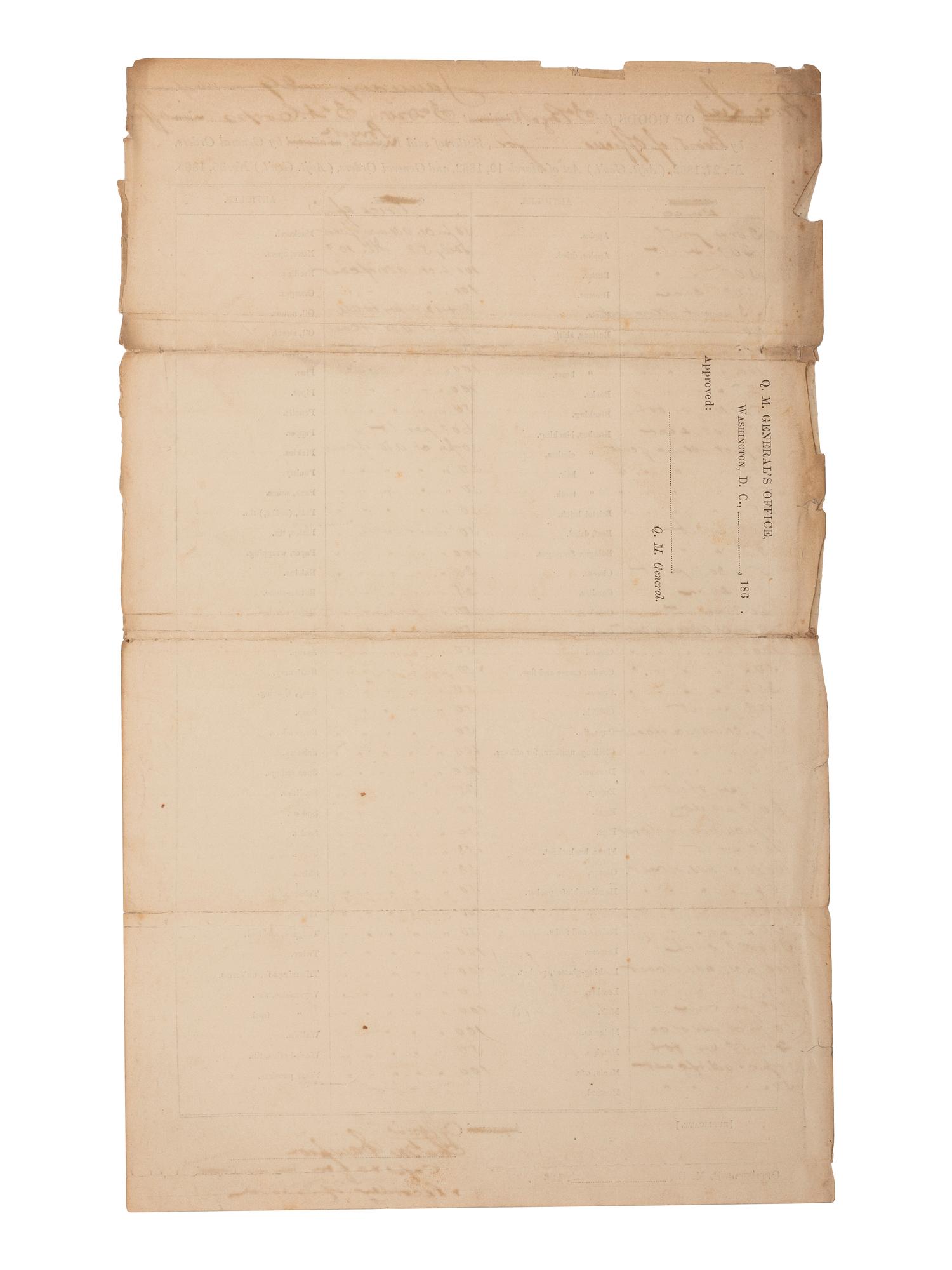 Civil War Sutler James L. Jones, 1st Massachusetts Volunteers. Signed CDV and price list.