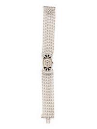 ART DECO, DIAMOND, ONYX AND SEED PEARL WATCH
